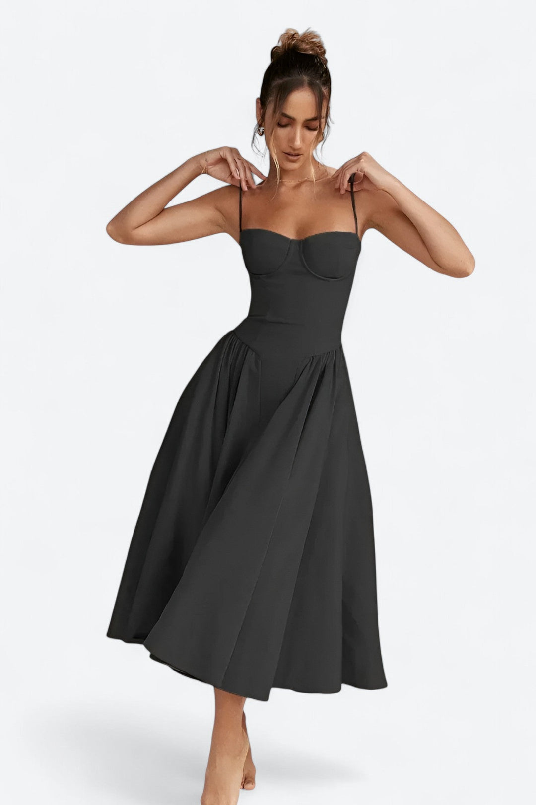 Sigrid | Kjole bustier uten ermer lengde midi