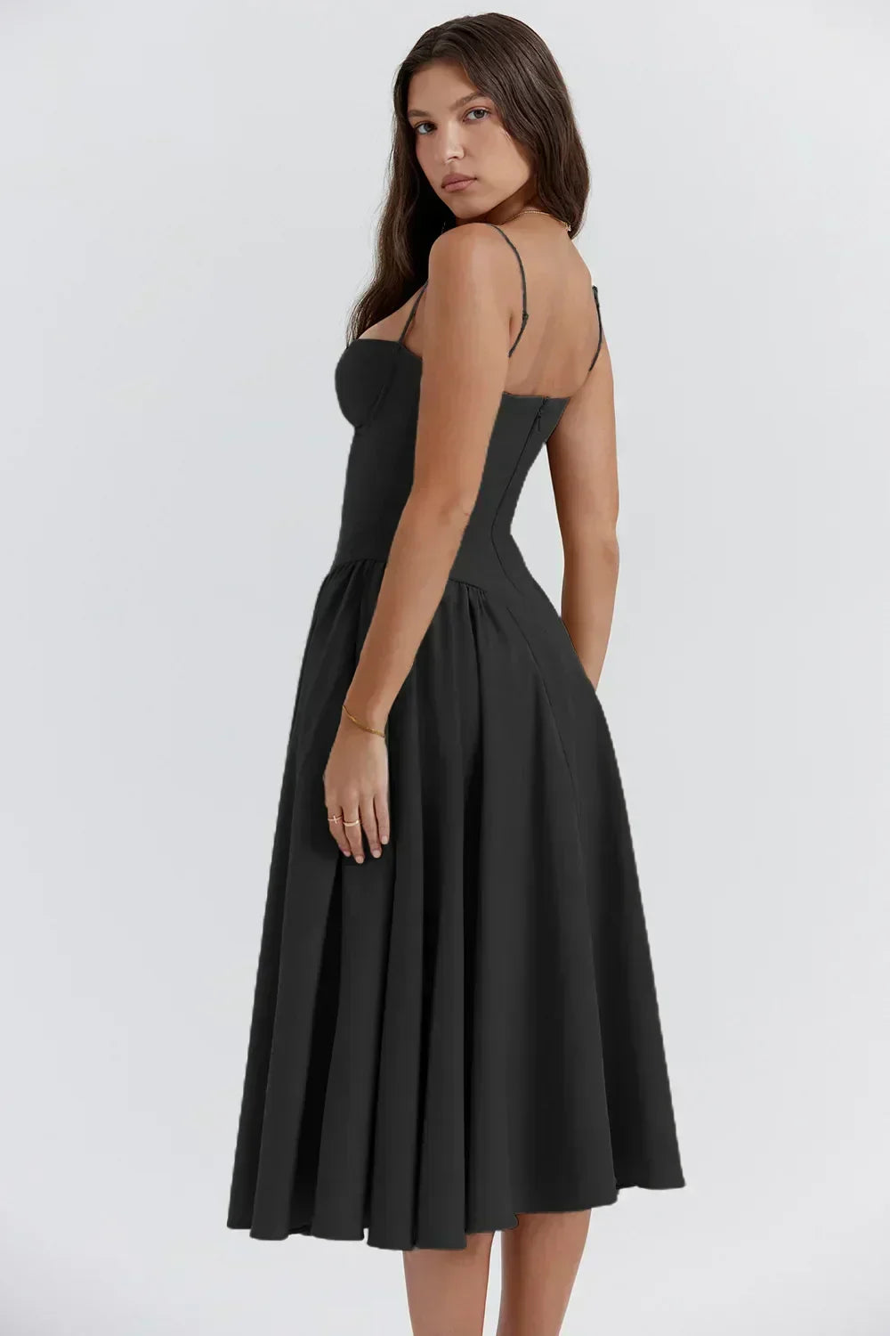 Sigrid | Kjole bustier uten ermer lengde midi