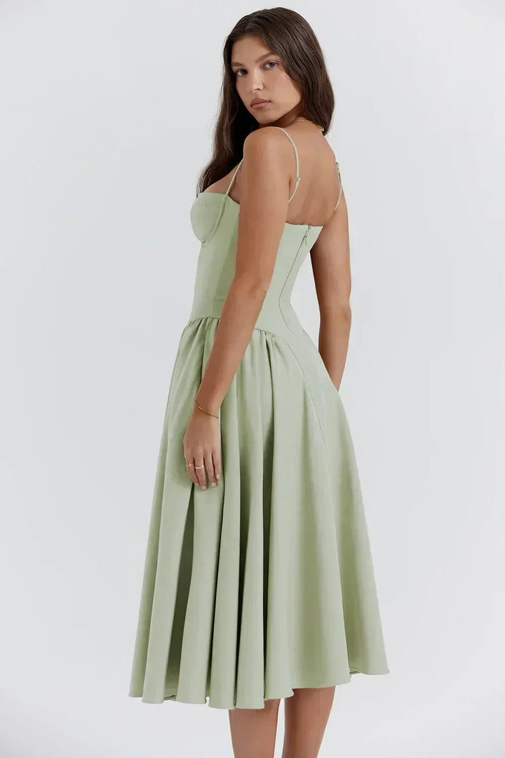 Sigrid | Kjole bustier uten ermer lengde midi