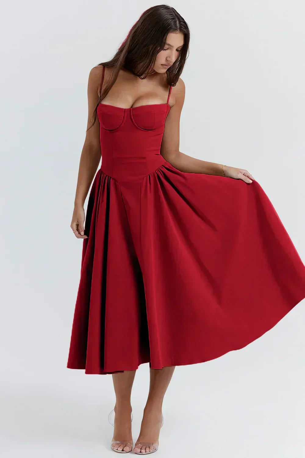Sigrid | Kjole bustier uten ermer lengde midi