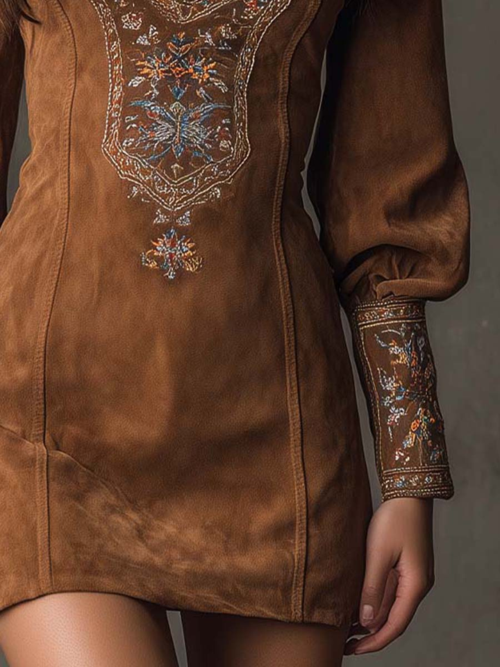 Emilienne | Mini – Kåpe Vintage i Suédine Bordada
