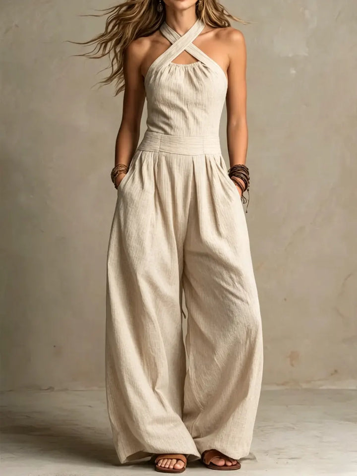 ADRIANA – Jumpsuit Elegant med Hals Cruzado