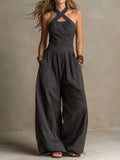 ADRIANA – Jumpsuit Elegant med Hals Cruzado
