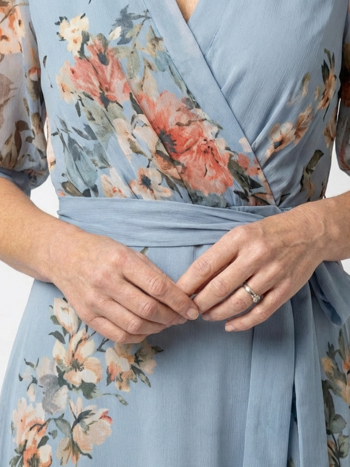 Laure | Kjole Maxi Blomstret Envolvente
